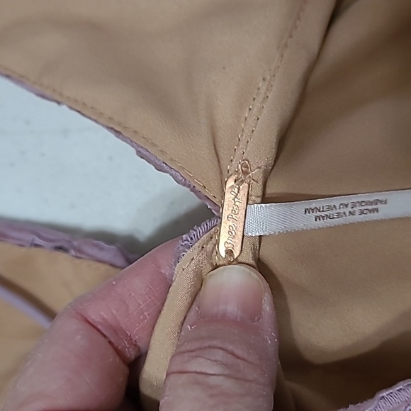 Free People lavender & tan spaghetti strap dress size 0 - Picture 6 of 12